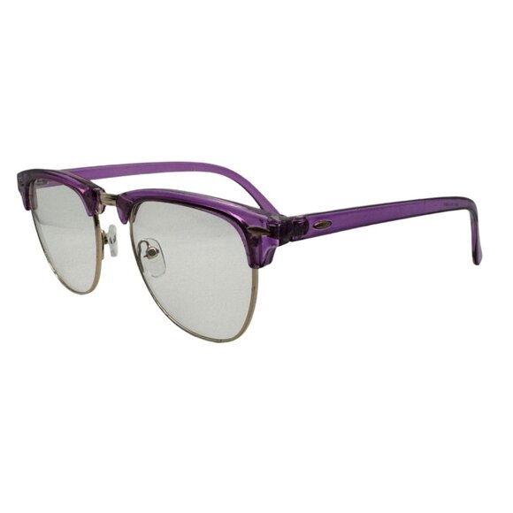 6039 | Purple Clear Lens Browline Glasses - Picture 3 of 5